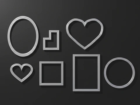 Set of simple frames 3D Model