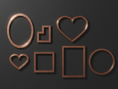 Set of simple frames 3D Model