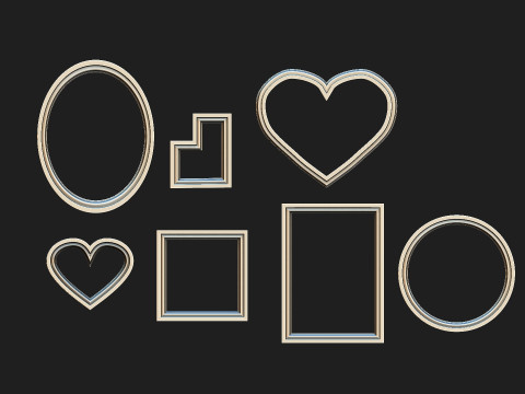 Set of simple frames 3D Model