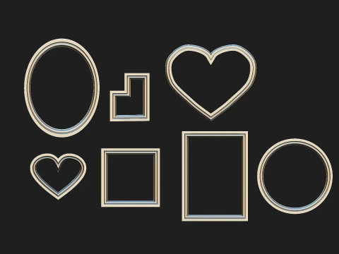 Set of simple frames 3D Model