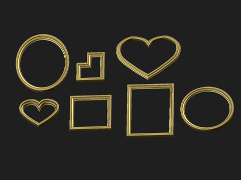 Set of simple frames 3D Model