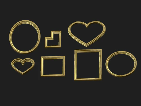 Set of simple frames 3D Model