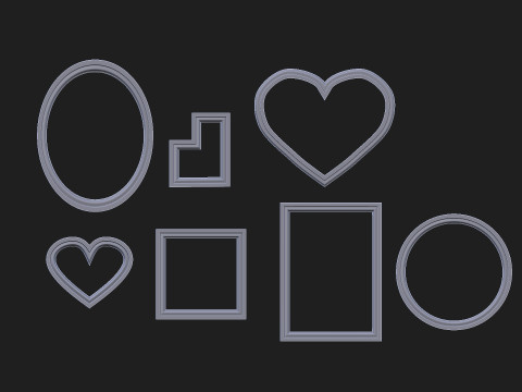 Set of simple frames 3D Model