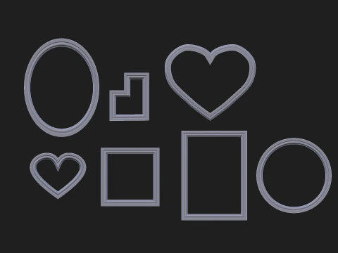 Set of simple frames 3D Model