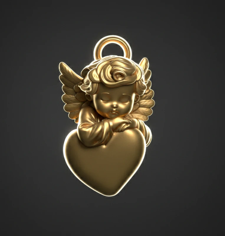 Angel keychain 3D Model .c4d .max .obj .3ds .fbx .stl .blend 