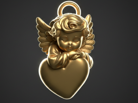 Engel sleutelhanger 3D Model