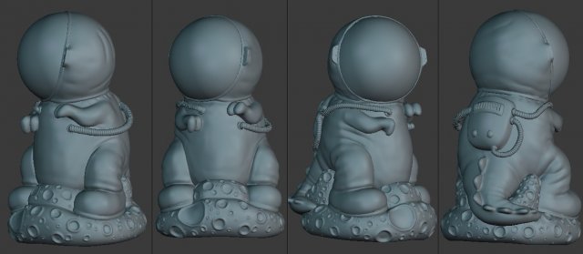 Dinosaur astronaut 3d print Modelo 3D .c4d .max .obj .3ds .fbx .stl .blend 