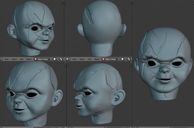 Chuky head 3D Model .c4d .max .obj .3ds .fbx .stl .blend 