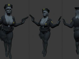 Police woman sculpt 3D मॉडल