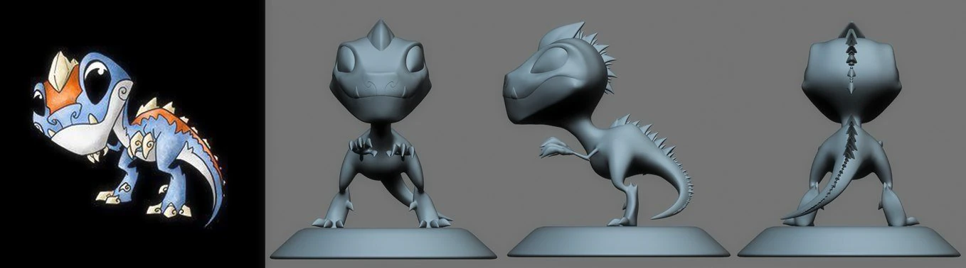 Dragoncito 3D Model .c4d .max .obj .3ds .fbx .stl .blend 