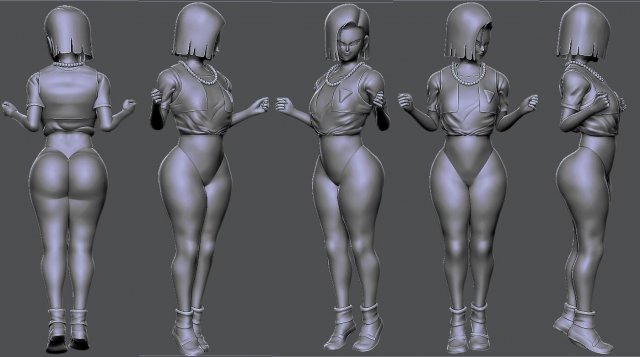 Android 18 Modèle 3D .c4d .max .obj .3ds .fbx .stl .blend 