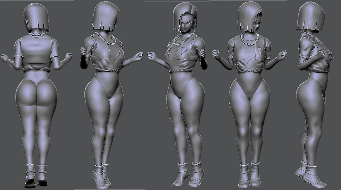 Android 18 3D Model .c4d .max .obj .3ds .fbx .stl .blend