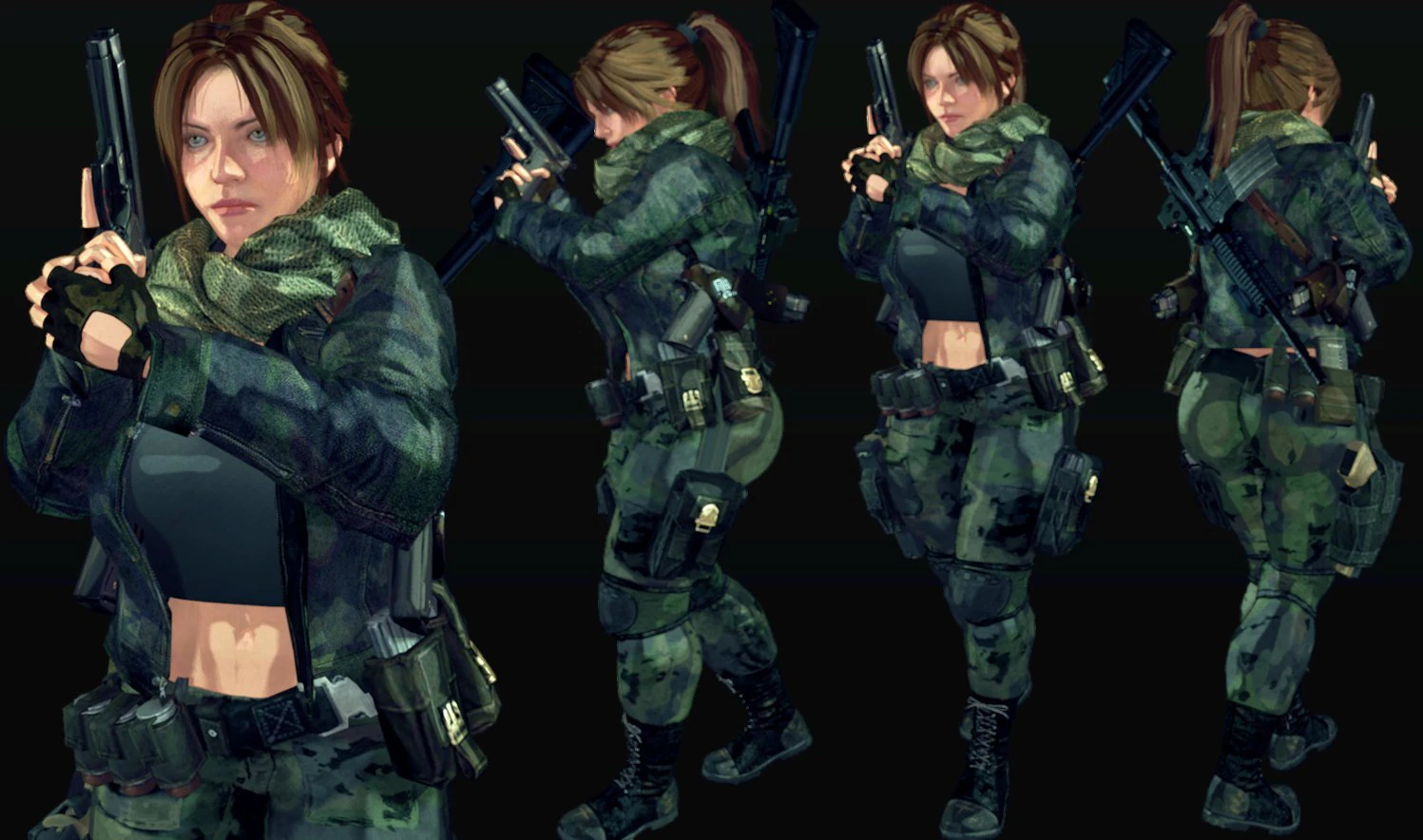 Jennifer Laurenssoldier 3D Model .c4d .max .obj .3ds .fbx .stl .blend