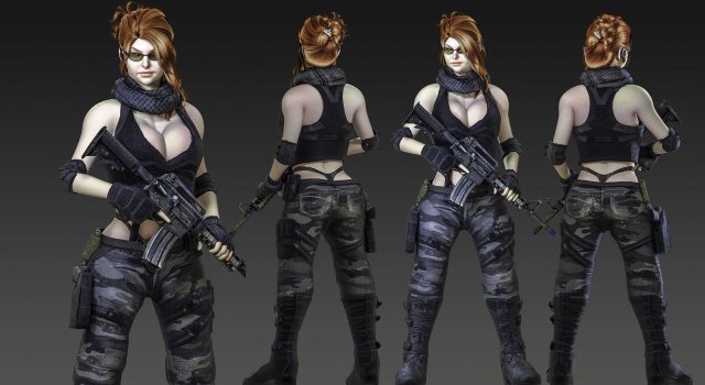 Olivia collins mercenary 3D Модель .c4d .max .obj .3ds .fbx .stl .blend 