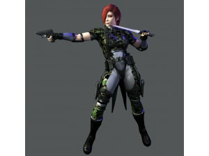 Пайпер Ли, солдат 3D Модель