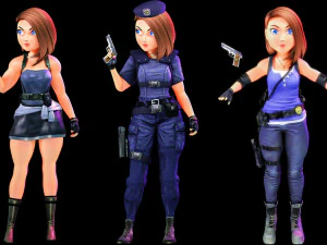 Джилл мультяшка Валентина 3D Модель