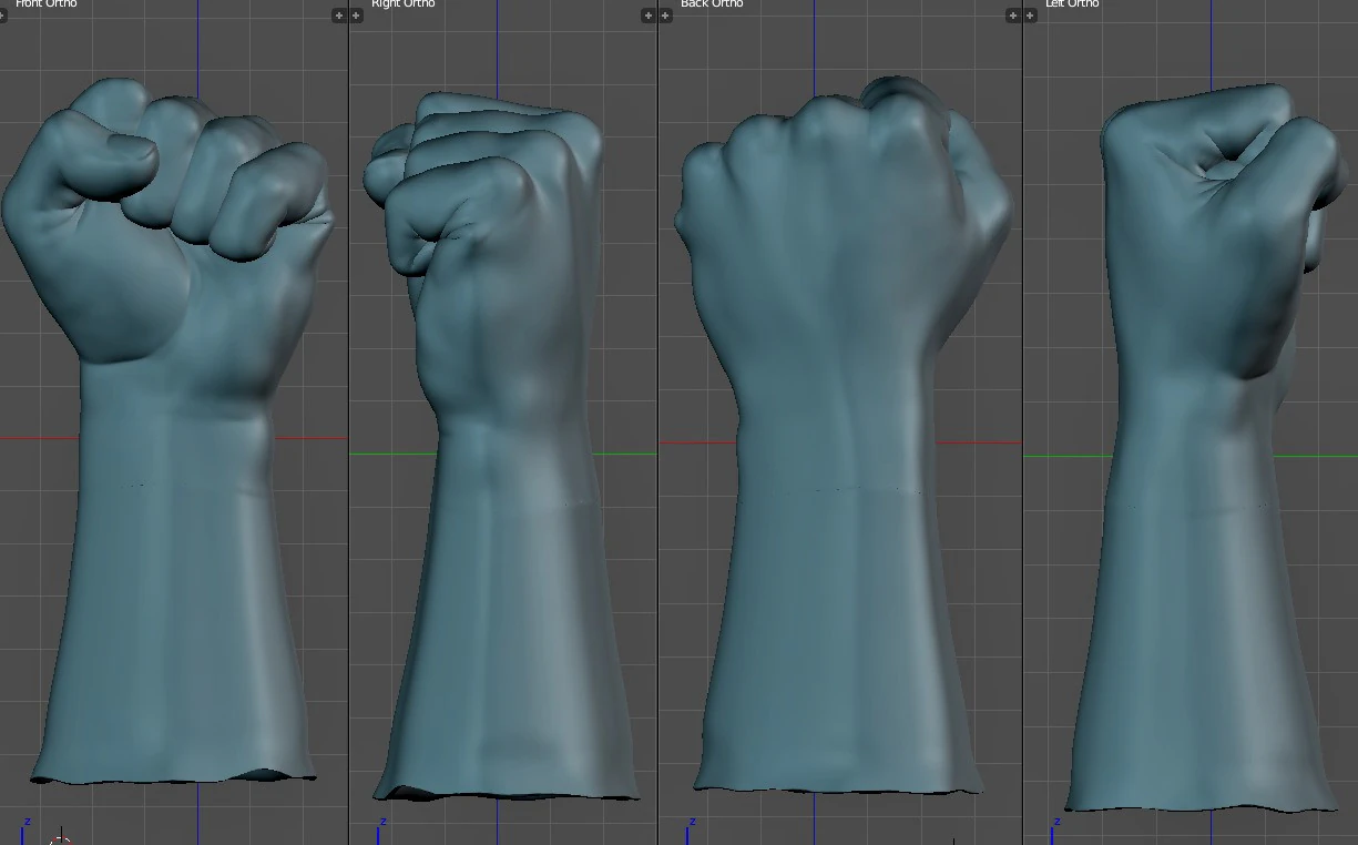 Fist print3d 3D Model .c4d .max .obj .3ds .fbx .stl .blend 
