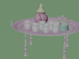 The Moroccan Tea Set with sugar and Mint 3D Модель