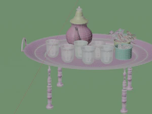 The Moroccan Tea Set with sugar and Mint 3D Model