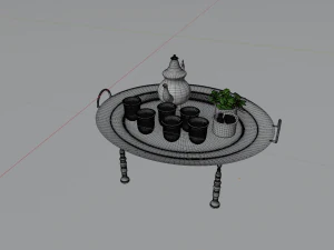 The Moroccan Tea Set with sugar and Mint 3D Model