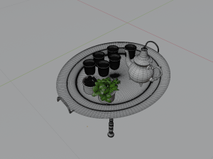The Moroccan Tea Set with sugar and Mint 3D Модель