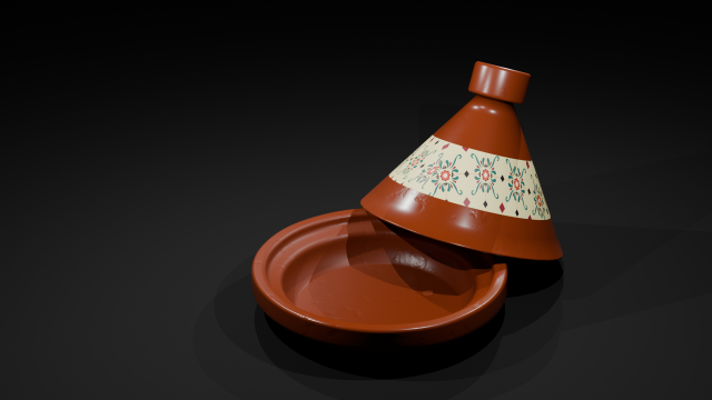 The Moroccan Tajine 3D Модель .c4d .max .obj .3ds .fbx .stl .blend 