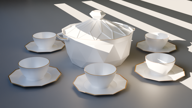 A Ceramic Dinnerware for The moroccan soup 3D Model .c4d .max .obj .3ds .fbx .stl .blend 