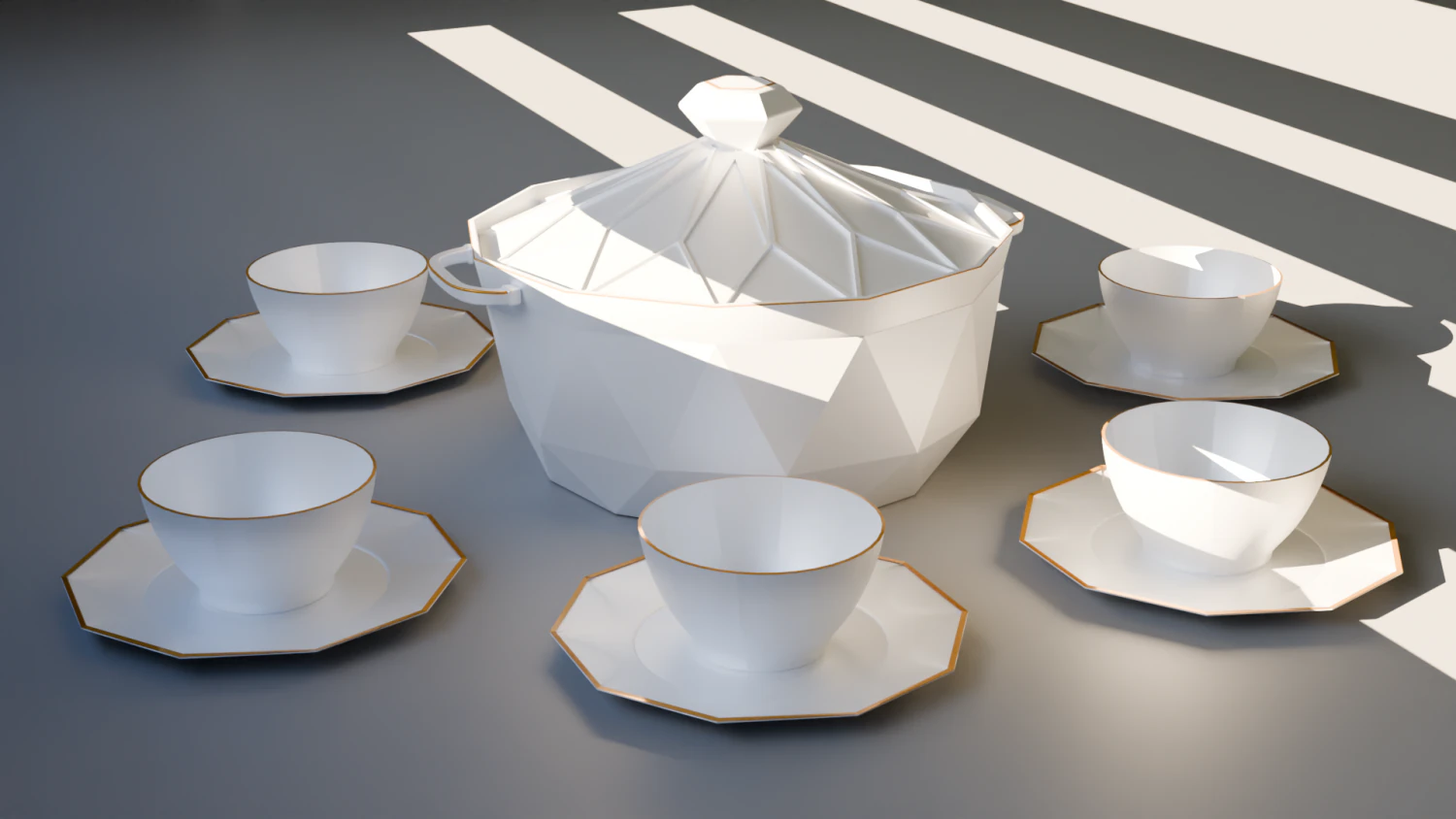 A Ceramic Dinnerware for The moroccan soup 3D Model .c4d .max .obj .3ds .fbx .stl .blend 