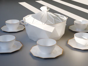 Ceramiczne naczynia stołowe do zupy marokańskiej Model 3D