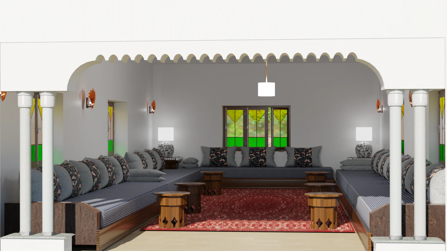 3D Moroccan living Room 3D Model .c4d .max .obj .3ds .fbx .stl .blend 