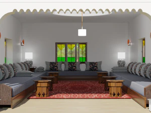 3D Moroccan living Room 3D Model