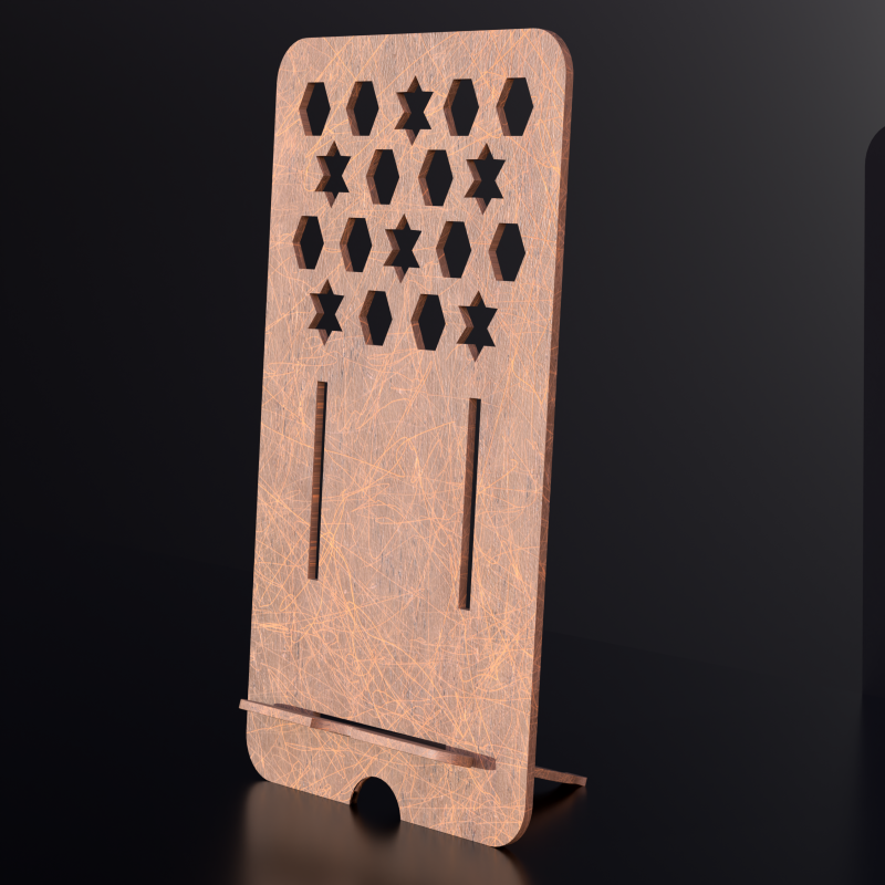3d Wood Modern style phone stand 3D Модель .c4d .max .obj .3ds .fbx .stl .blend 