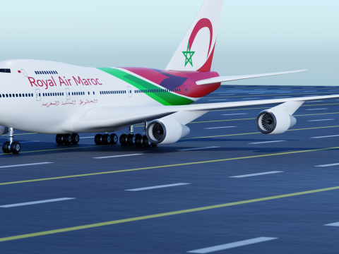 Airplane Boeing 747 3D मॉडल