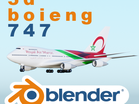 Airplane Boeing 747 3D Model