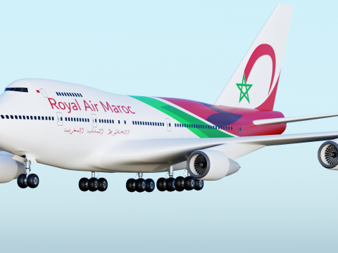 Airplane Boeing 747 Modello 3D