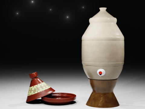 3D Moroccan Waterpot and Tagine 3D Model