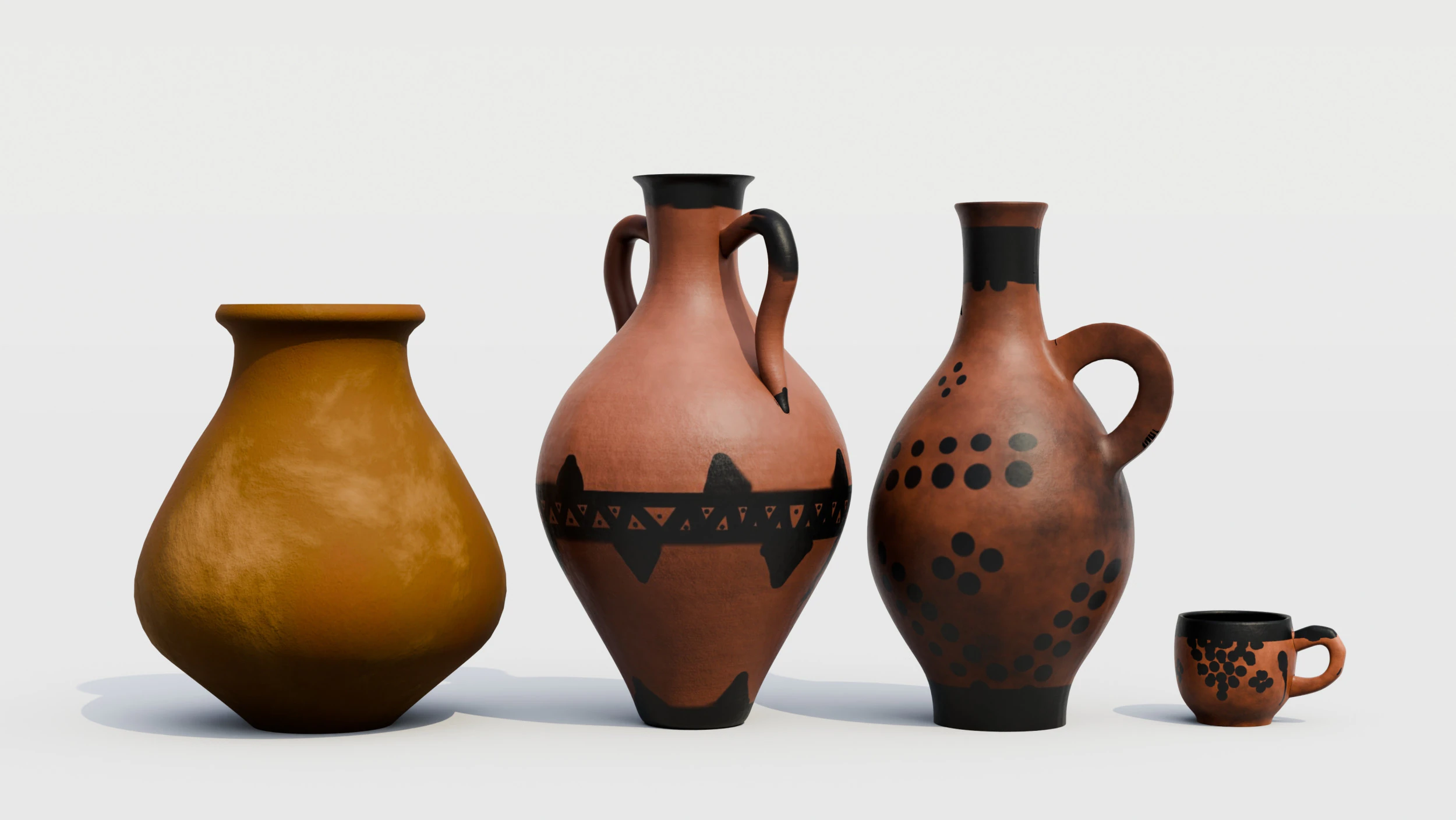 3D Moroccan traditional Jugs and cup design 3D Model .c4d .max .obj .3ds .fbx .stl .blend 