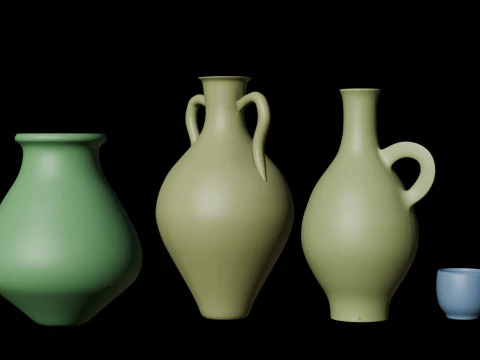 3D Moroccan traditional Jugs and cup design 3D Model