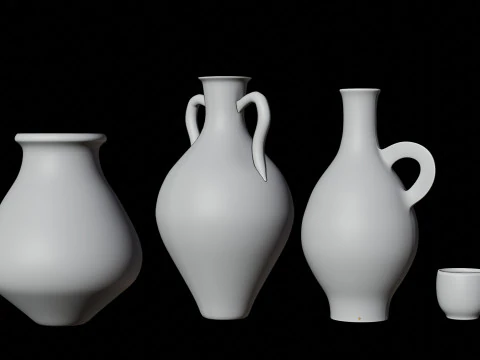 3D Moroccan traditional Jugs and cup design 3D Model