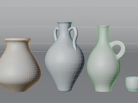 3D Moroccan traditional Jugs and cup design 3D Model