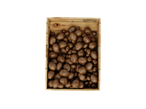 Wooden Food Market Stall with Fruits and Vegetables 3D 모델