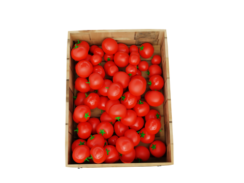 Wooden Food Market Stall with Fruits and Vegetables 3D 모델