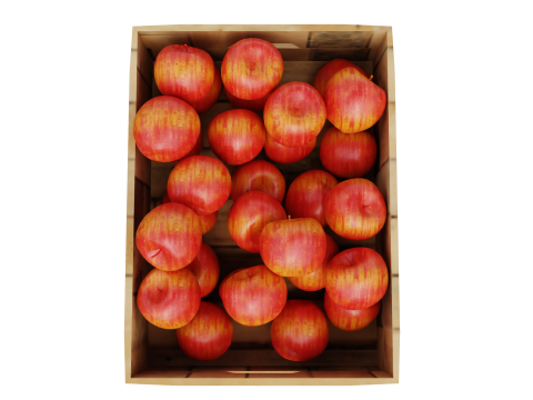 Wooden Food Market Stall with Fruits and Vegetables 3D 모델