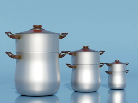 Moroccan Couscoussier Cooking Pot High Quality 3D Model