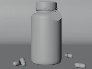 Medicine Pills Bottle Mockup 3D Model
