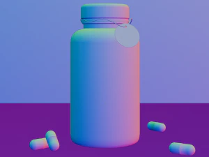 Medicine Pills Bottle Mockup 3D Model