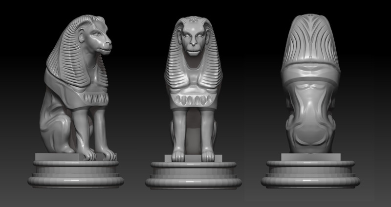 The Sphinx 3D 打印模型 .c4d .max .obj .3ds .fbx .stl .blend 