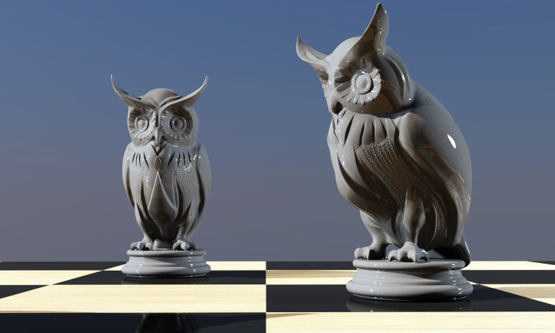 Owl - chess piece 3D Baskı Modeli .c4d .max .obj .3ds .fbx .stl .blend 