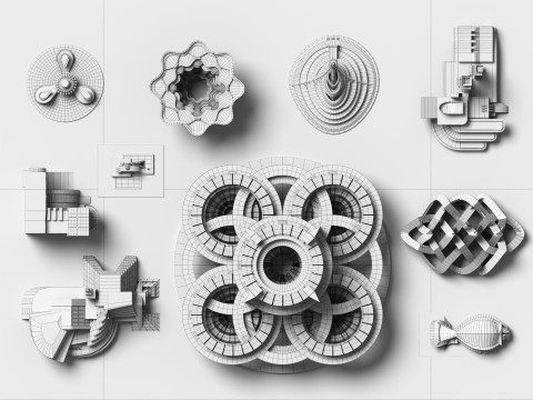 Conceptual Architecture collection 10 projects 3D Model