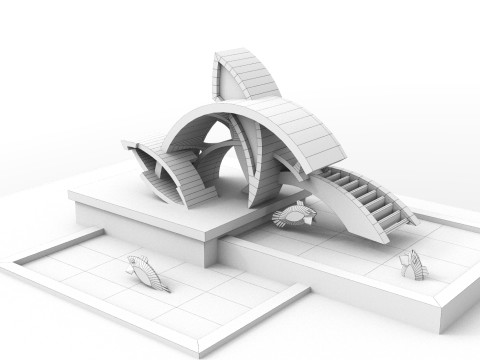 Conceptual Architecture collection 10 projects 3D Model